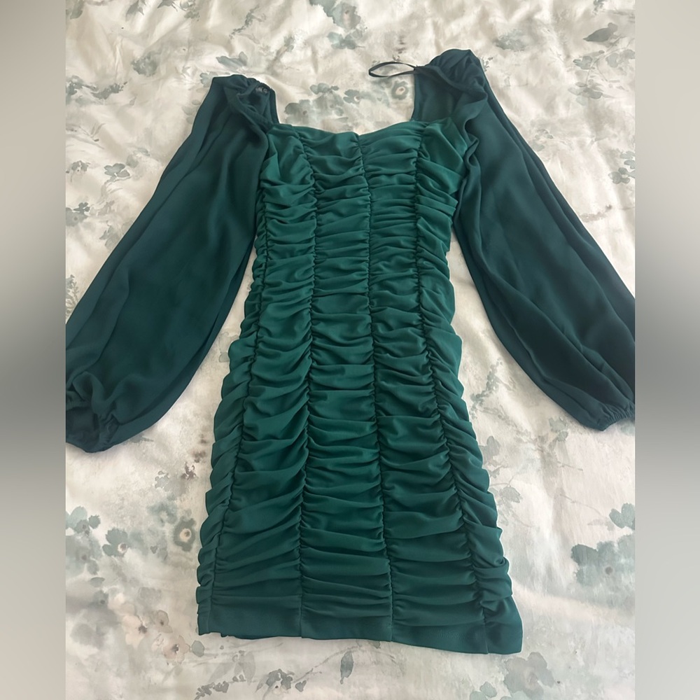 Hello Molly Teal Long Sleeve Dress